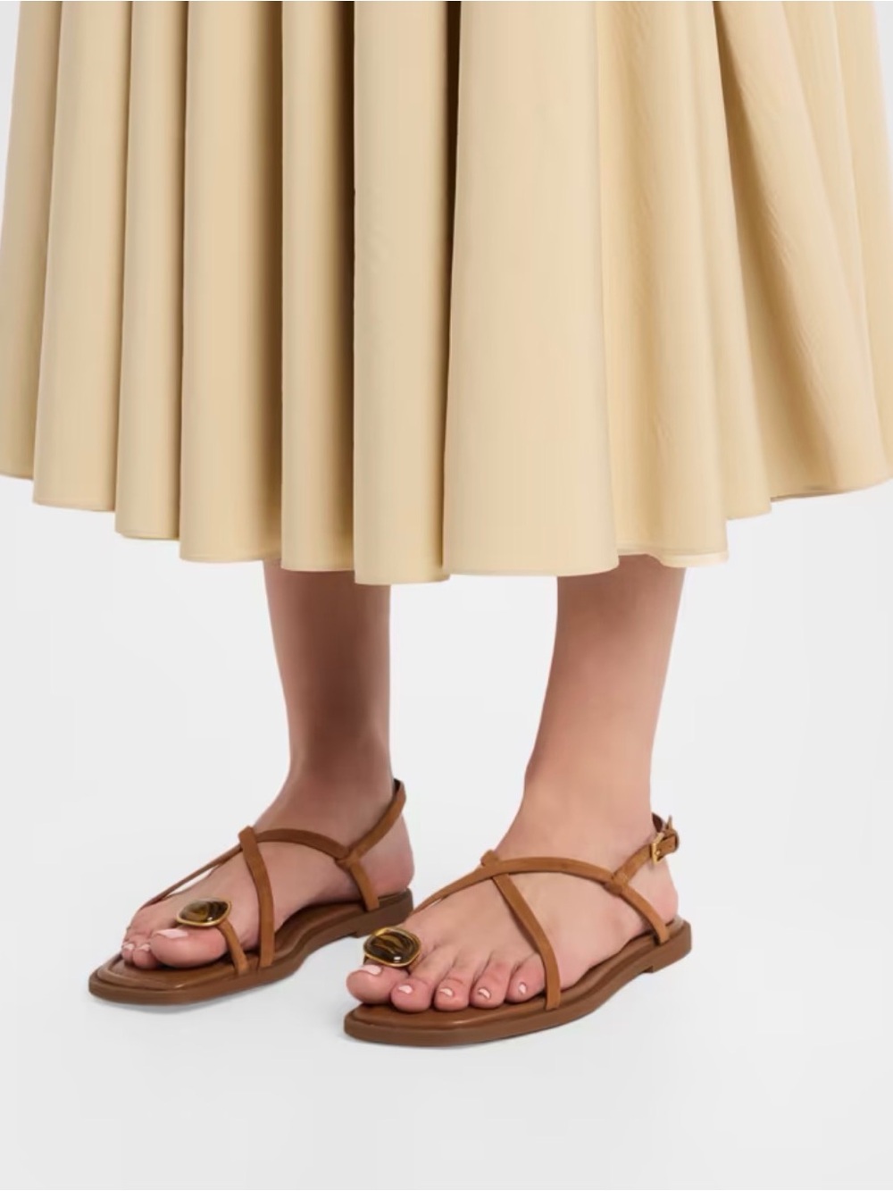 Remi Suede Toe-Ring Flat Sandals